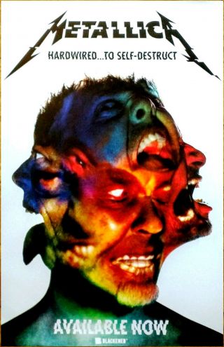 Metallica Hardwired To Self Destruct Ltd Ed Rare Tour Poster,  Metal Poster