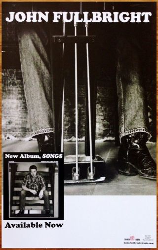 John Fullbright Songs Ltd Ed Rare Tour Poster Display,  Folk Rock Poster