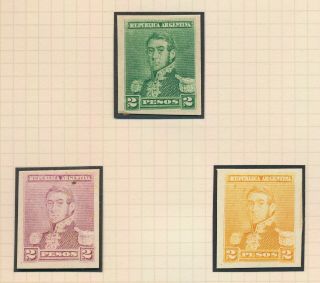 Rare Argentina Stamps 1892 104 $2 San Martin Colour Trial Proofs,  Mng Vf