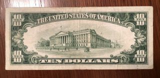 1934 D $10 Dollar Bill Star Note Rare Silver Certificate Ten 2