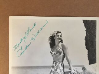 Esther Williams Rare Very Early Autographed 8/10 Pin - Up Photo ' 44 Bathing Beauty 2