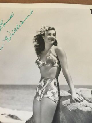 Esther Williams Rare Very Early Autographed 8/10 Pin - Up Photo ' 44 Bathing Beauty 4