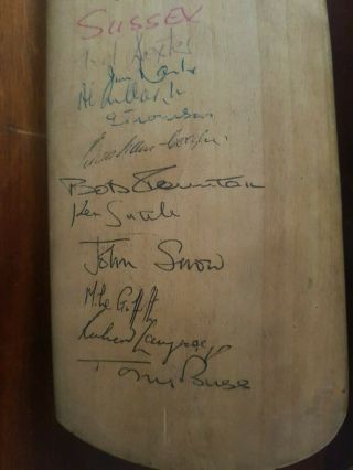 1940 ' S SIGNED CRICKET BAT VERY RARE,  WORCESTER,  YORKSHIRE,  SUSSEX ECT 4