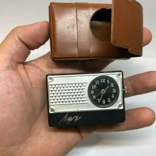 Vintage Mechanical Travel Ussr Soviet Rare луч Portable Luch Pocket Alarm Clock