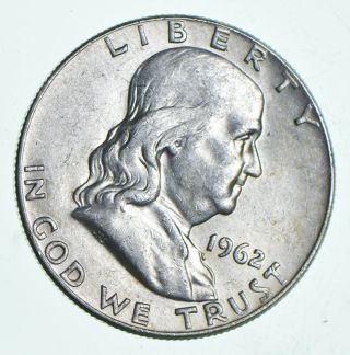 Higher Grade - 1962 - D - Rare Franklin Half Dollar 90 Silver Coin 291