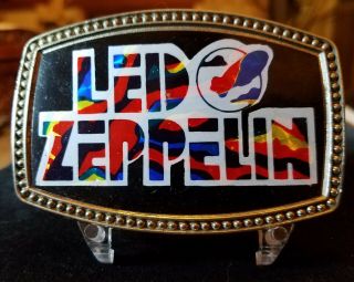 Vintage Rare 70s Led Zeppelin Prism Multi Color Belt Buckle.  Alumaline® 4108