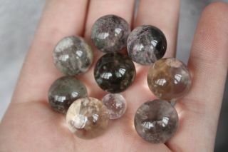 35g Natural Rare Ghost Phantom Quartz Crystal Sphere Ball Healing
