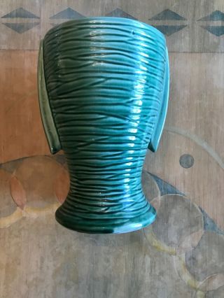 Rare Green Mccoy Pottery Vase 8 1/4” Usa Collectible Home Decor