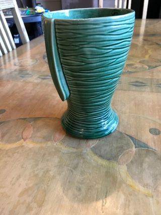 Rare Green McCoy Pottery Vase 8 1/4” USA Collectible Home Decor 4