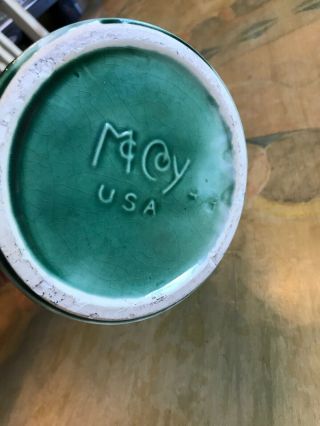Rare Green McCoy Pottery Vase 8 1/4” USA Collectible Home Decor 5