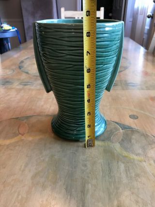 Rare Green McCoy Pottery Vase 8 1/4” USA Collectible Home Decor 7