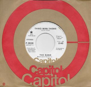The Band Third Man Theme Rare Promo 45 From 1973