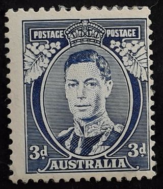 Rare 1937 - Australia 3d Blue Kgv1 Stamp " White Wattles "