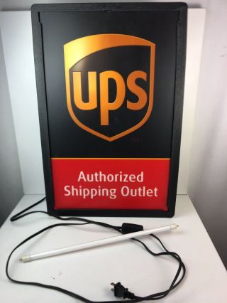 Rare : Ups Authorized Dealer Lighted Sign - / Great 23 " X 16 " X 5 "