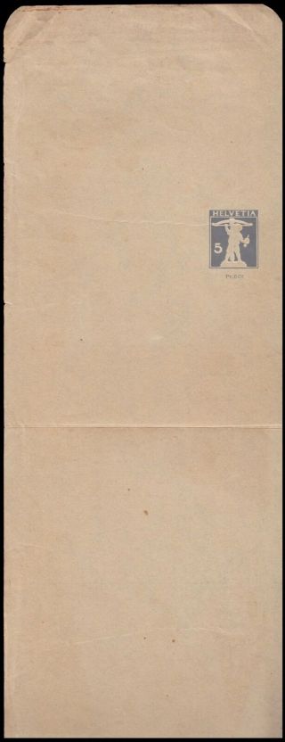 Helvetia - Switerrland Rare Early Postal Stationery Wrapper