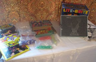 1967 Lite Brite Light Toy With Refills Shapes And Forms Rare Hasbro All