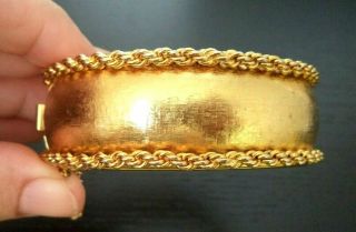 Rare Stunning Vintage Estate Signed Hobe Gold Tone Sz 7 Bracelet G693z