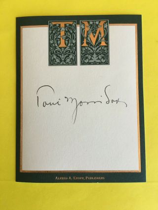 Toni Morrison Signed Bookplate Rare From Her Desk