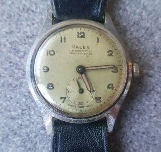 Ultra Rare And Vintage Swiss Made Valex Military Time Piece 1930s Watch