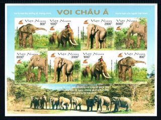 N.  913b - Vietnam Imperf– Asian Elephant 2003 (withdrawn 30 - 6 - 2005) Rare Mnh