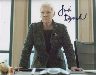 Judi Dench 007 James Bond Authentic Autograph As M With Jack On Desk Rare