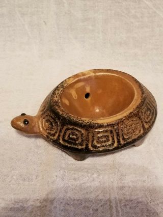 RARE Vintage Mid Century Turtle Pottery Incense Holder 2