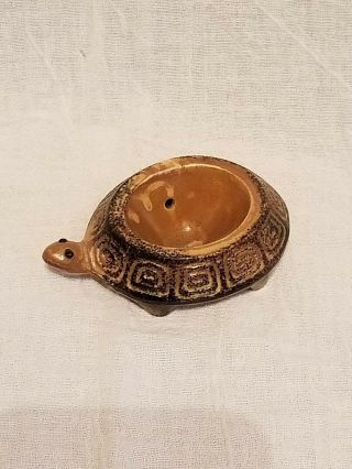 RARE Vintage Mid Century Turtle Pottery Incense Holder 3