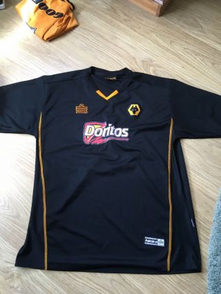Rare Wolverhampton Wanderers Wolves Admiral 2002 - 2004 Black Away Shirt Large