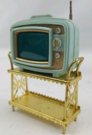 Vintage Dollhouse Furniture Ideal Petite Princess Patti Tv Cart 1964 Rare