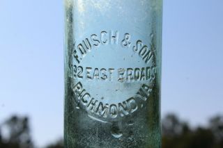 F.  Dusch & Son Richmond Virginia Embossed Blob Top Bottle Va Rare