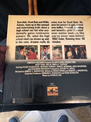 Rare 1983 LASER DISC “ZAPPED” SCOTT BAIO Sci - Fi 4