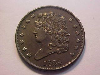 1834 Classic Head Half Cent Au Rare Coin