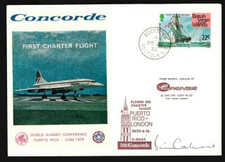 28.  6.  76 Ba Concorde Charter Flt Signed Brian Calvert Cover - Puerto Rico - Lon_rare
