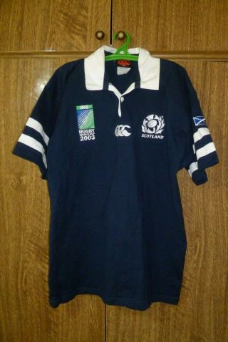 Rare Scotland Canterbury Rugby Shirt World Cup 2003 Jersey Dark Blue Men Size M