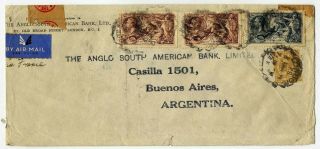 Gb 1935 Commercial Airmail Cover To Argentina At Rare 16/ - Rate Incl Seahorses