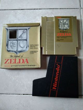 Nintendo Nes Asian Game The Legend Of Zelda Cart And Box Rare