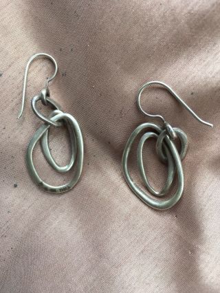 Silpada Sterling Silver Oval Double Hoop Earrings W1487 Rare Boho Chic