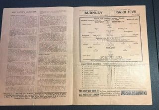 Tottenham Hotspur Vs Coventry 1937 Football Programme 1930’s 30’s RARE Spurs 2