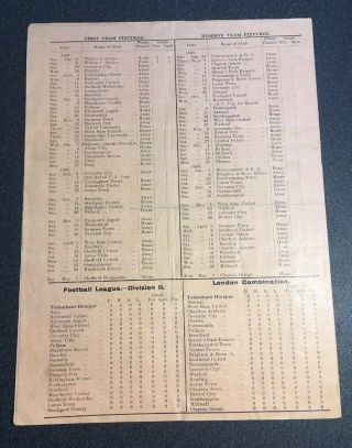 Tottenham Hotspur Vs Coventry 1937 Football Programme 1930’s 30’s RARE Spurs 3