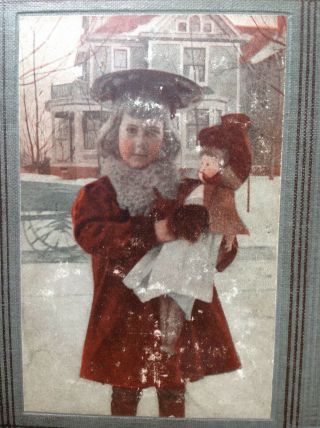 RARE ANTIQUE 1913 BOOK GIRL BISQUE DOLL COVER JUNIE ' S WHITE HEATHER G DOUGHTY 2