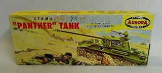 Rare 1956 Aurora German " Panther " Army Tank Unbuilt Model Kit