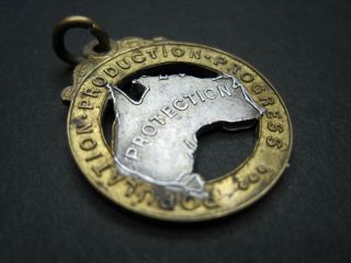 Very Rare WHITE AUSTRALIA badge,  fob medallion,  Double Sided.  Ca.  1920,  VGC.  7/8 