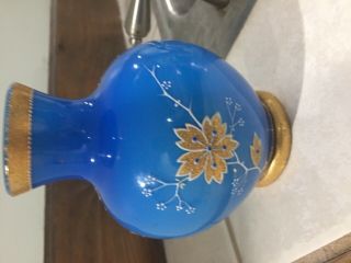 Moser Glass Rare Cased Cobalt Gold Vase 5