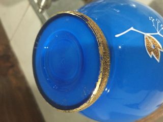 Moser Glass Rare Cased Cobalt Gold Vase 6