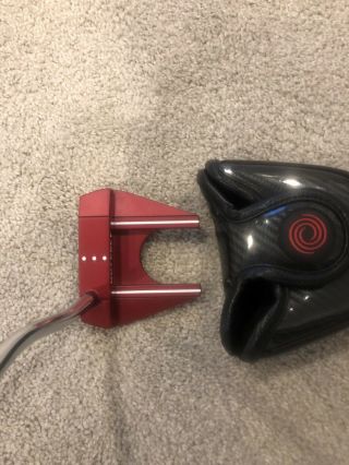 Tour Issue Odyssey O - Red 7 Putter 35 " W/ Tour Id Label Headcover Rare