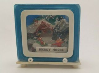 Rare 1959 Walt Disney Mickey Mouse Television Tv Snowdome Snow Globe Disneyan