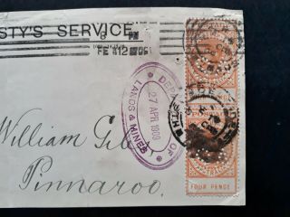 Rare 1909 South Australia Pr4d Orange Thick postage stamps SA prf on cover front 2