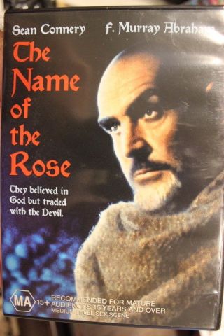 The Name Of The Rose Pal Oop Dvd Rare Sean Connery & F Murray Abraham Thriller