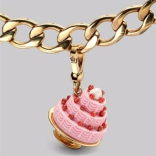 Juicy Couture Pink Strawberry Tiered Cake Charm Rare Retired Gold Yjru3313
