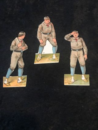 Vintage Boston Baseball Player Paper Cut Outs Collectable Very Early And Rare
